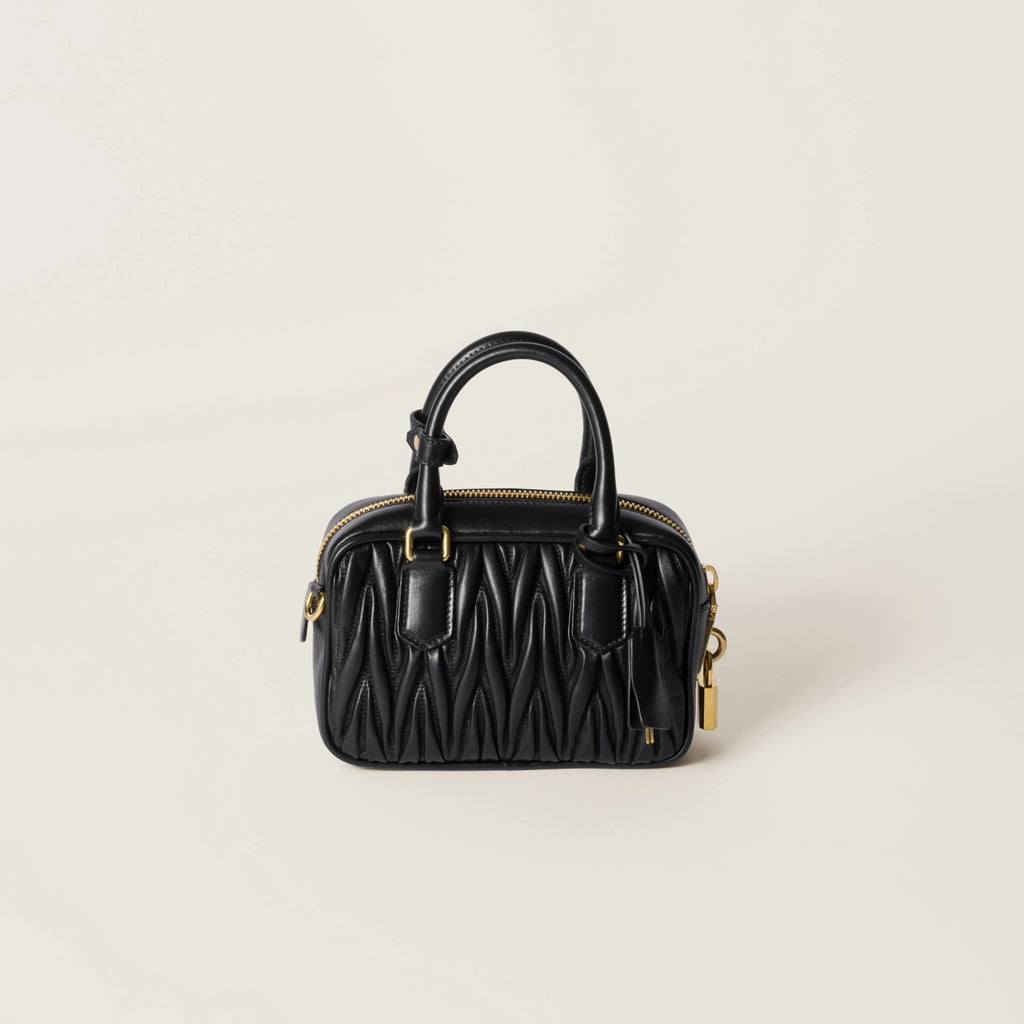 Arcadie matelassé nappa leather bag - Black