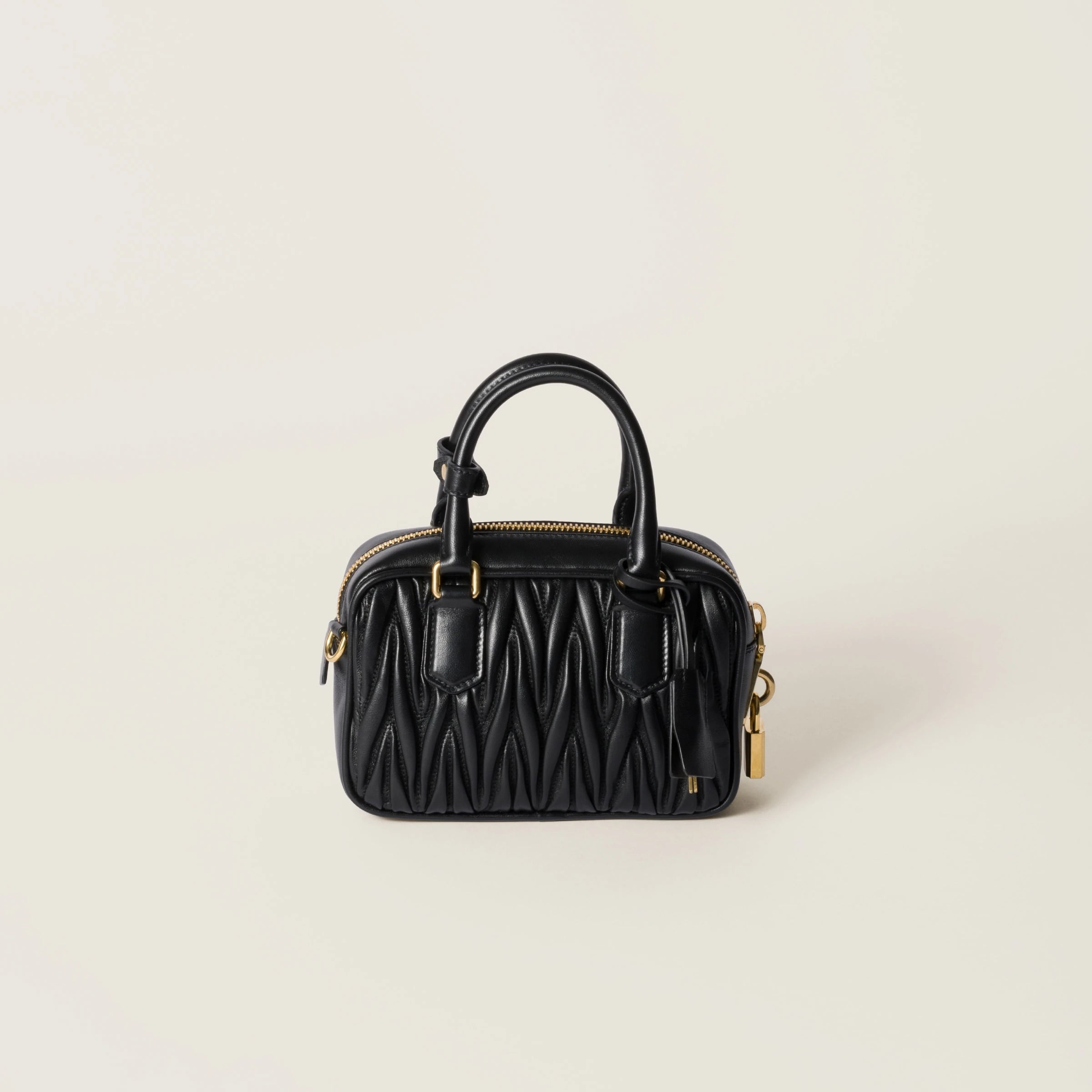 Arcadie matelassé nappa leather bag - Black