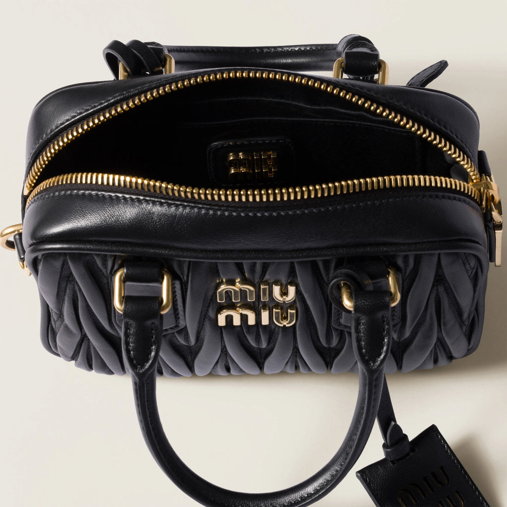 Arcadie matelassé nappa leather bag - Black