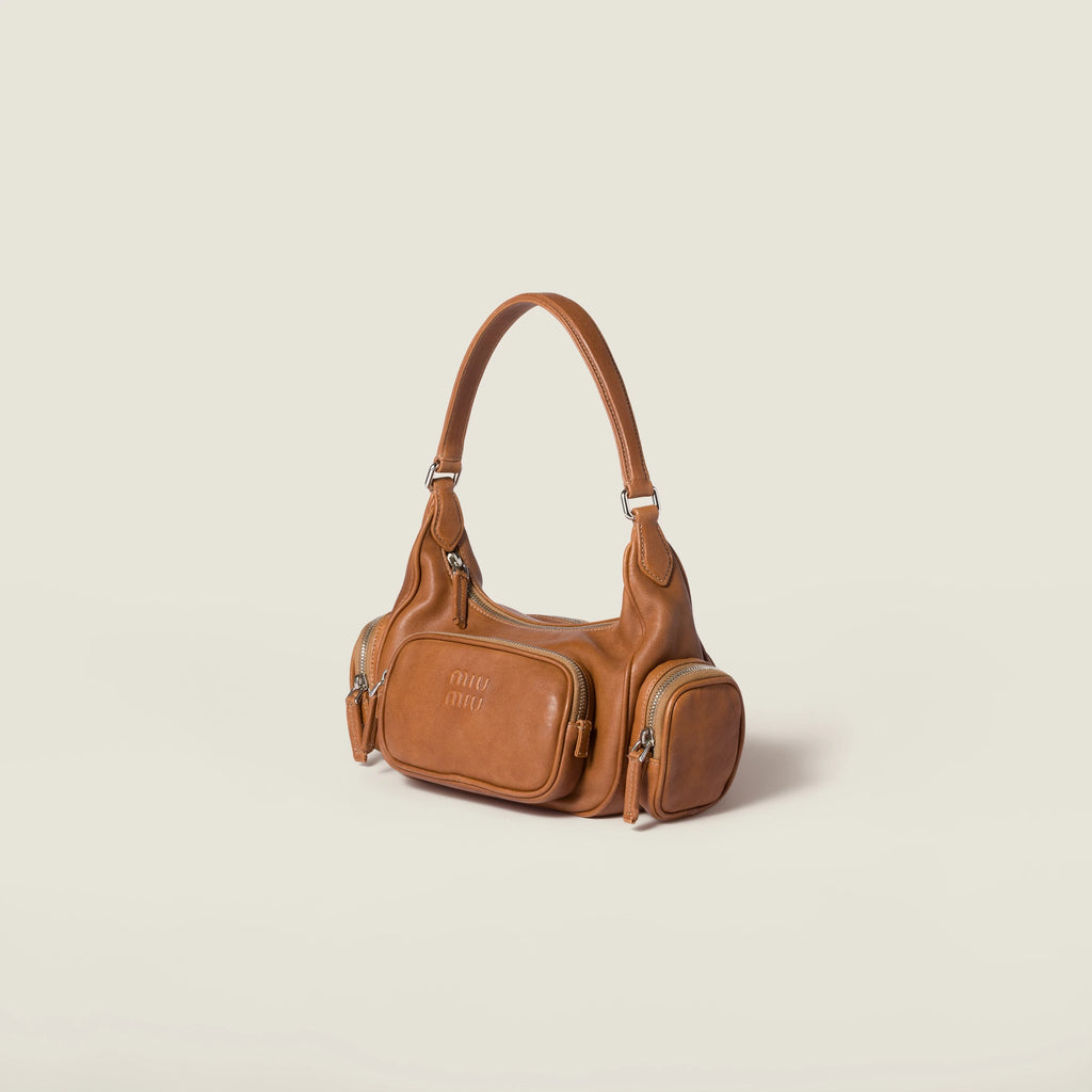Pocket nappa leather bag - Caramel