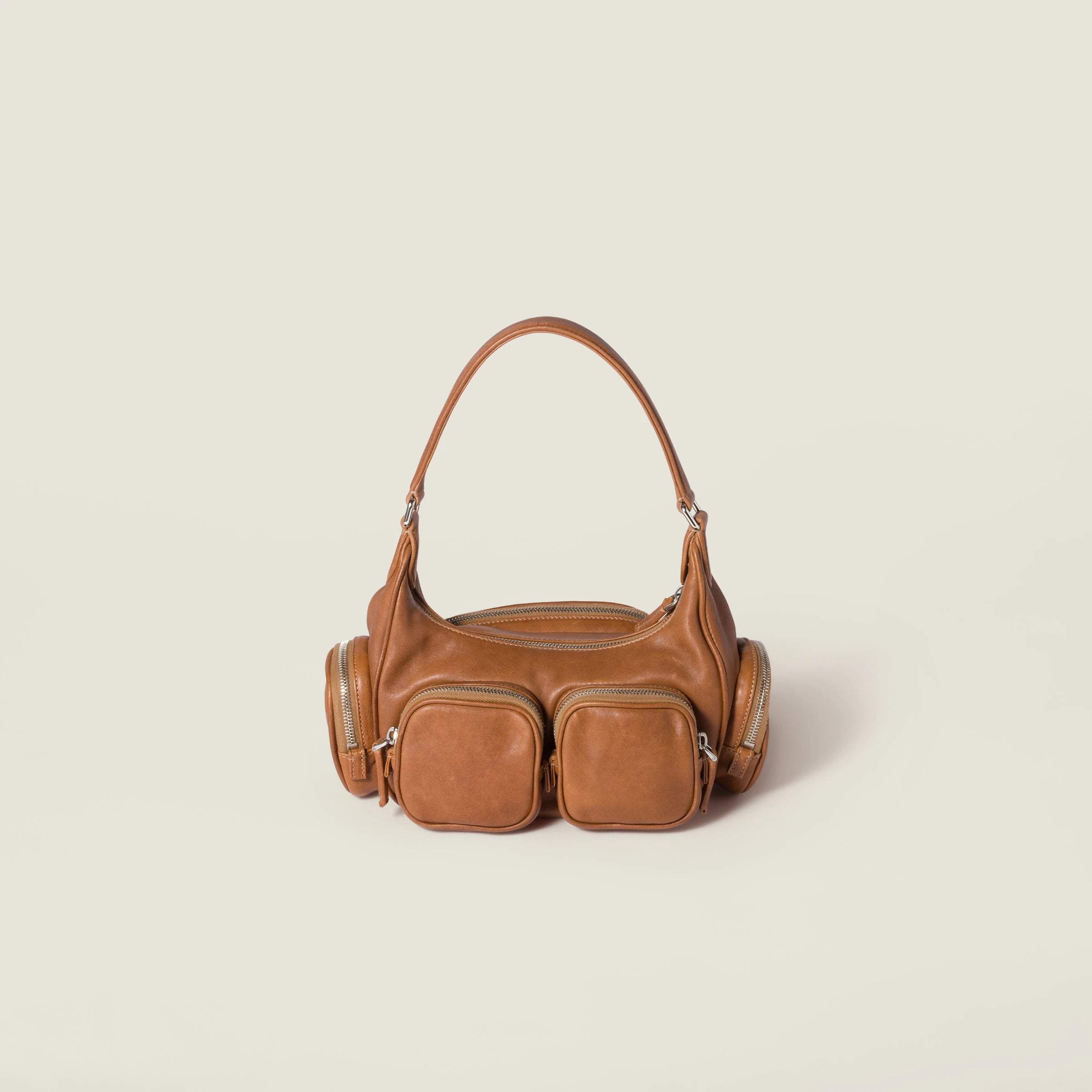 Pocket nappa leather bag - Caramel