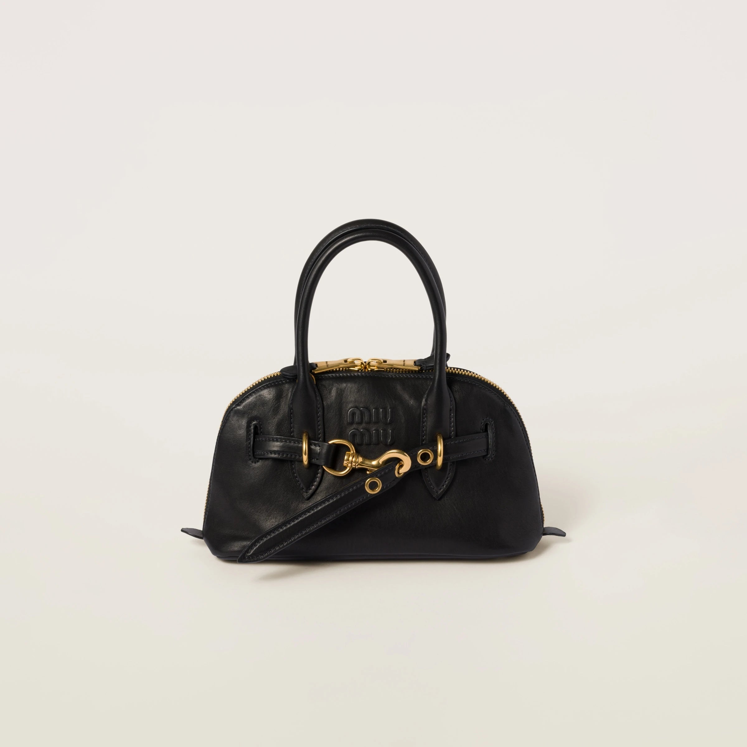 Aventure nappa leather top-handle bag - Black