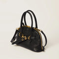 Aventure nappa leather top-handle bag Small- Black