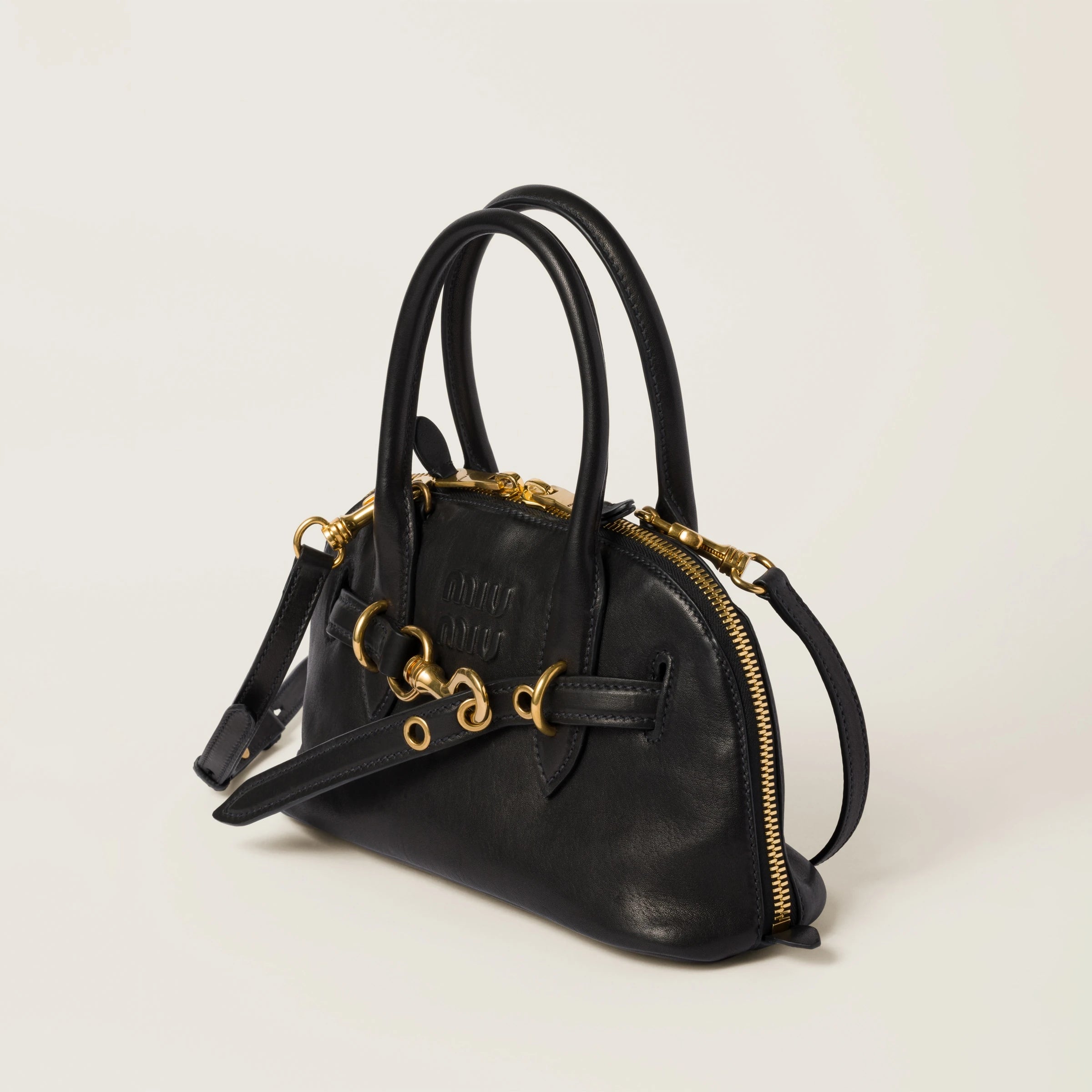 Aventure nappa leather top-handle bag - Black