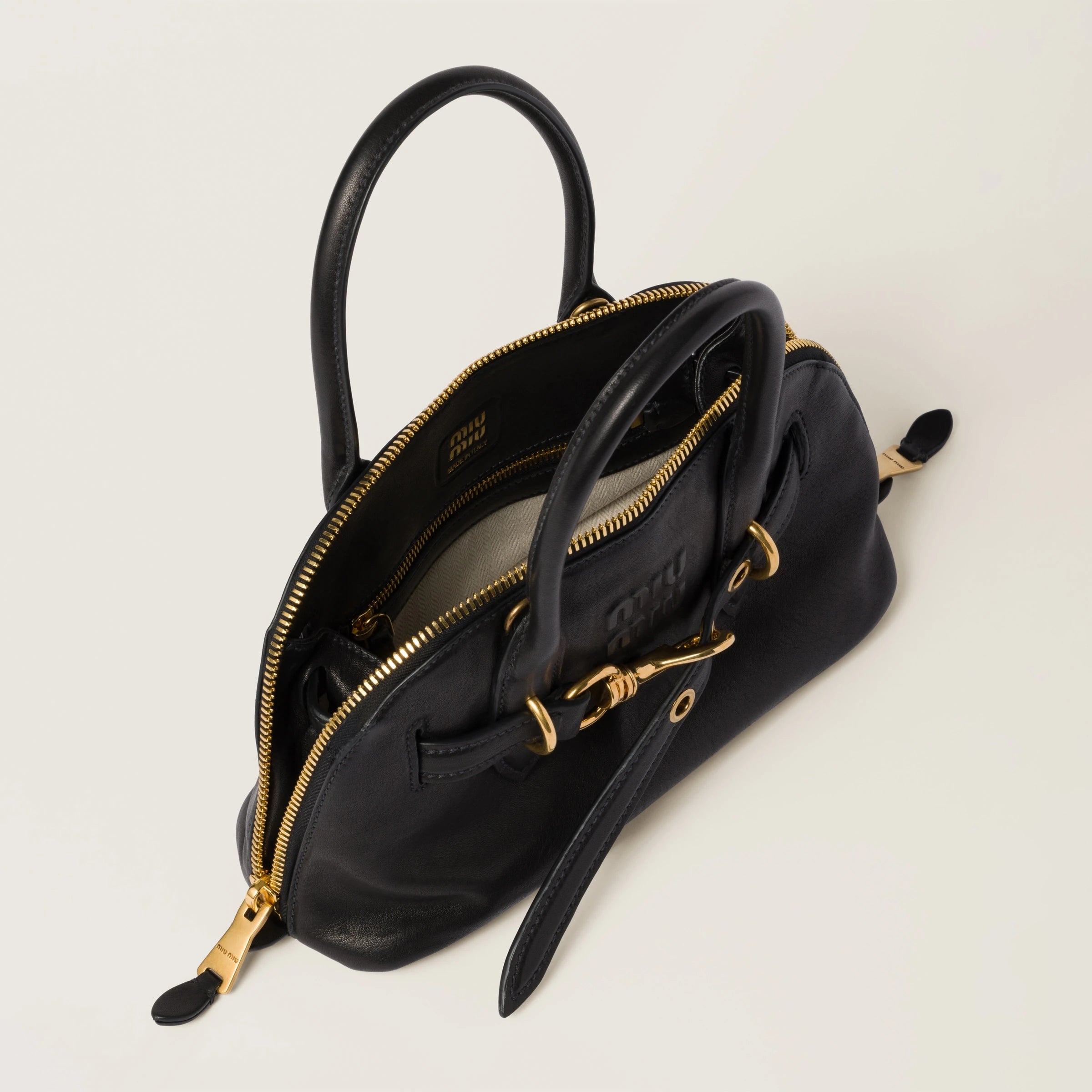 Aventure nappa leather top-handle bag - Black