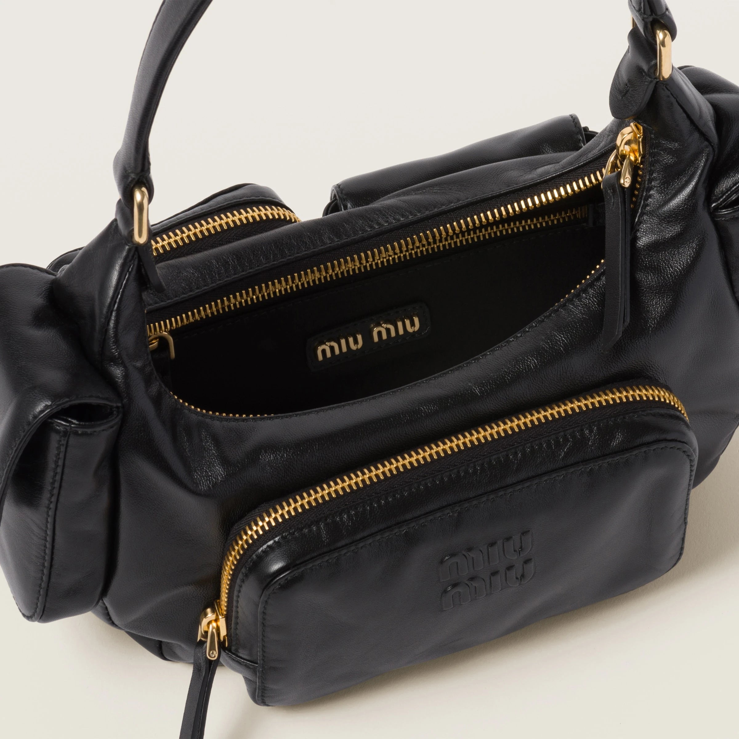 Pocket nappa leather bag - Black