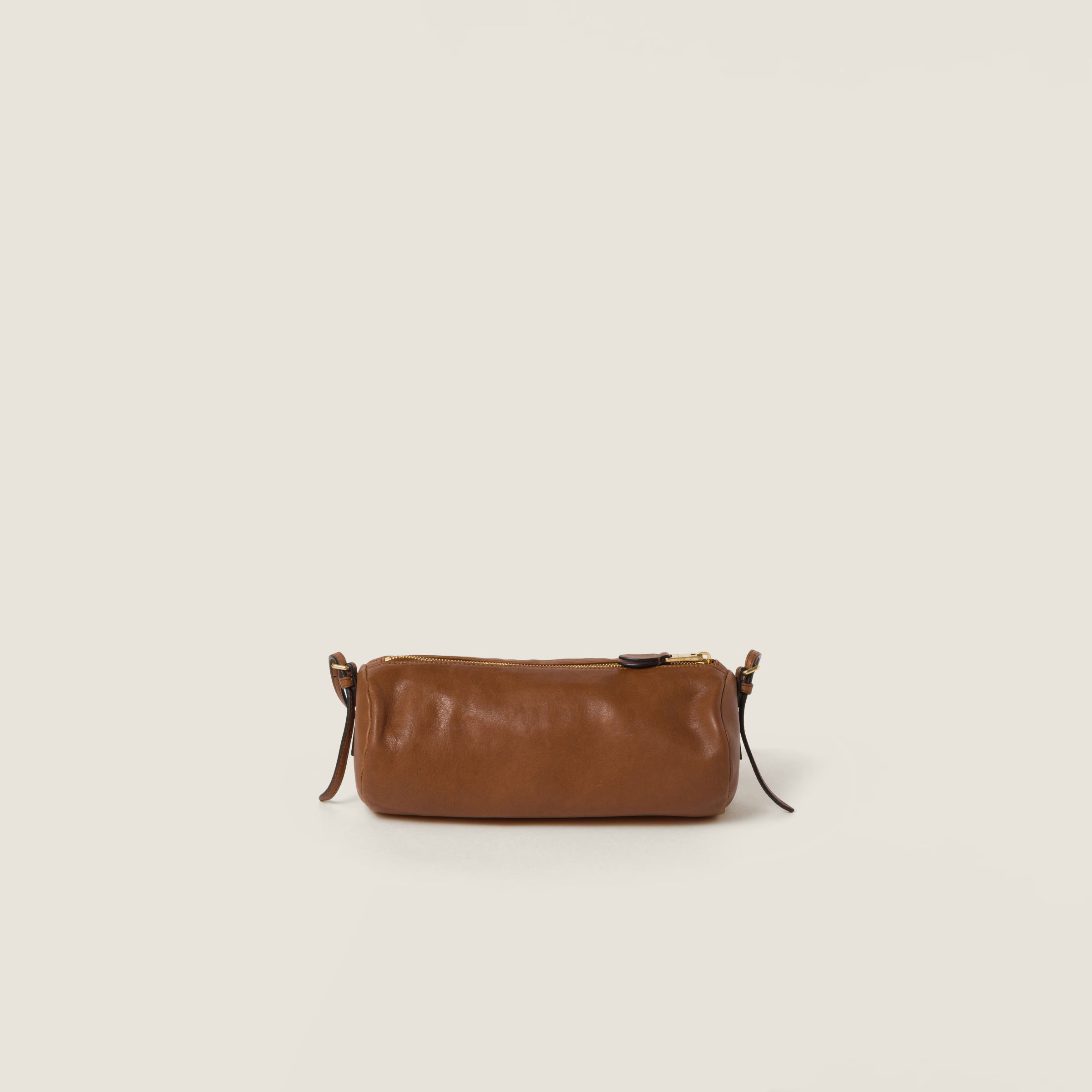 Nappa leather pouch-oak marron