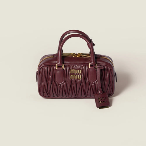 Arcadie matelassé nappa leather bag - Burgundy — view 1