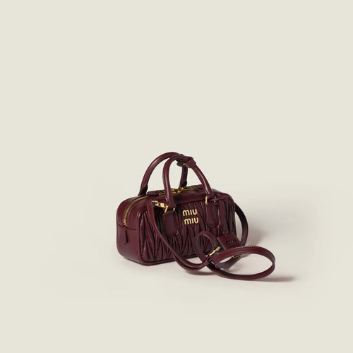 Arcadie matelassé nappa leather bag - Burgundy — view 2