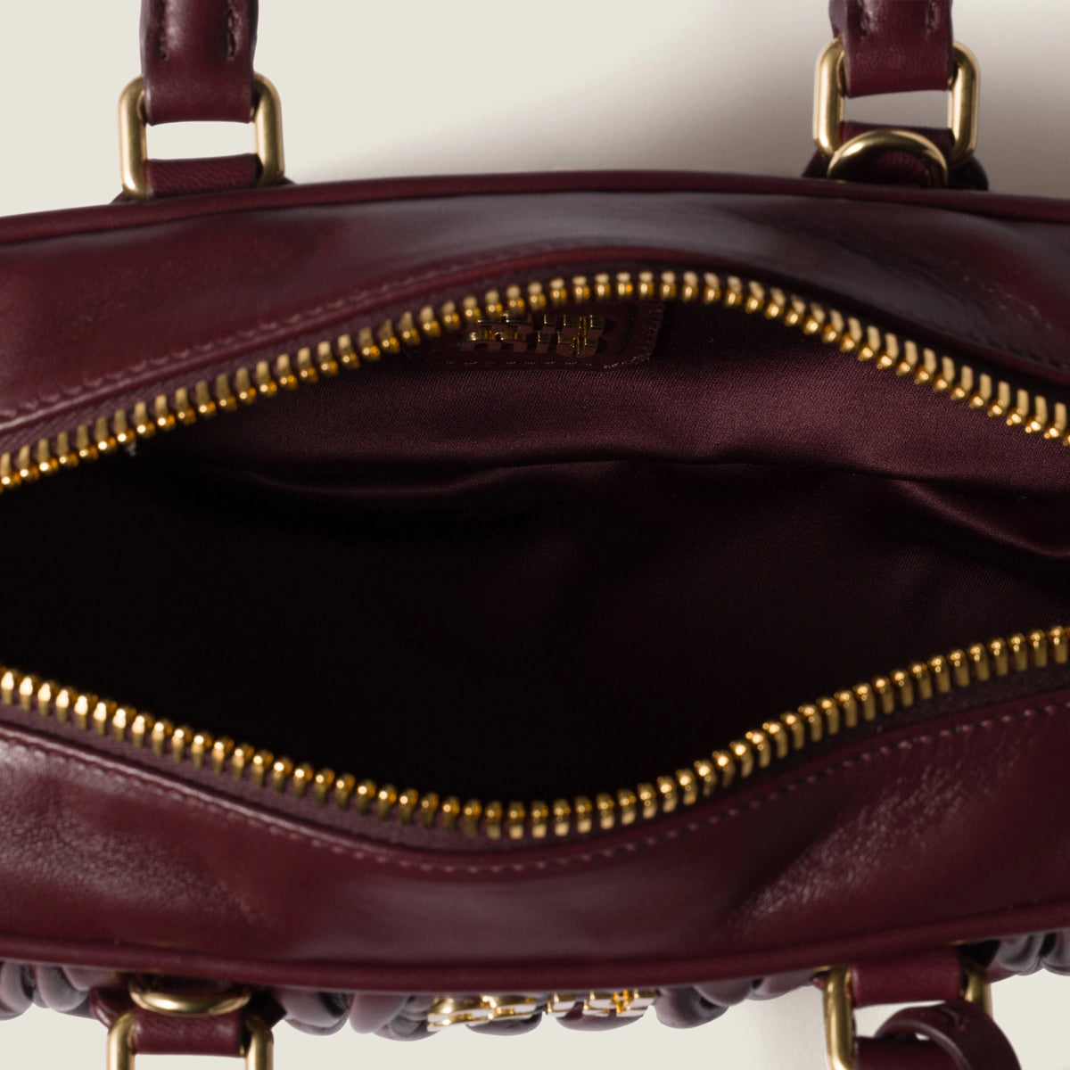 Arcadie matelassé nappa leather bag - Burgundy — view 4