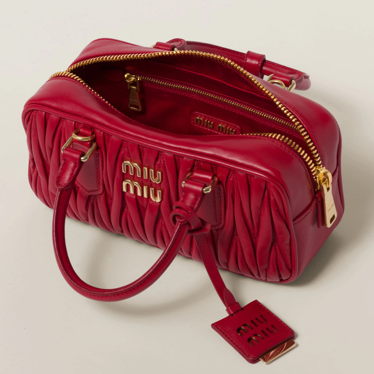 Arcadie matelassé nappa leather bag - Red — view 4