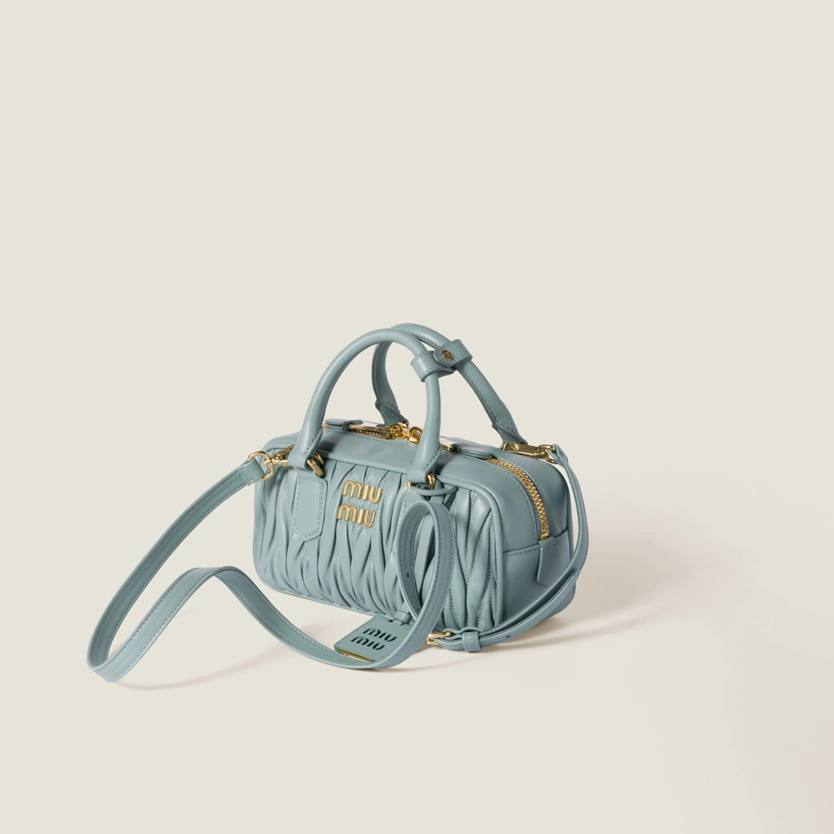Arcadie matelassé nappa leather bag - Powder Blue — view 2