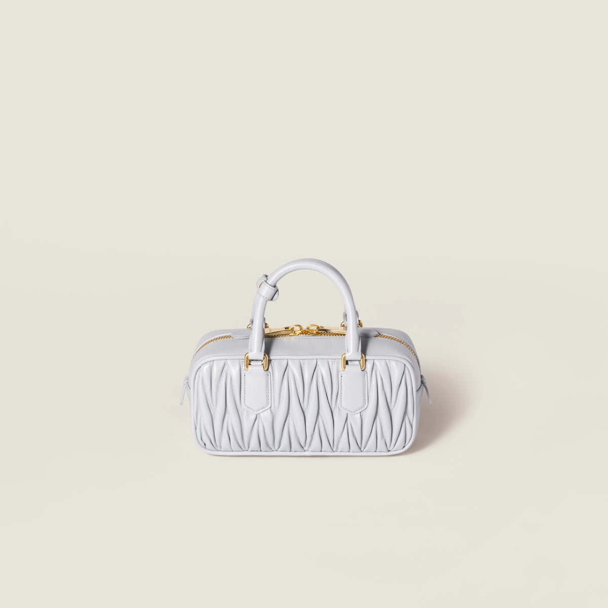 Arcadie matelassé nappa leather bag - Pearl Gray — view 3