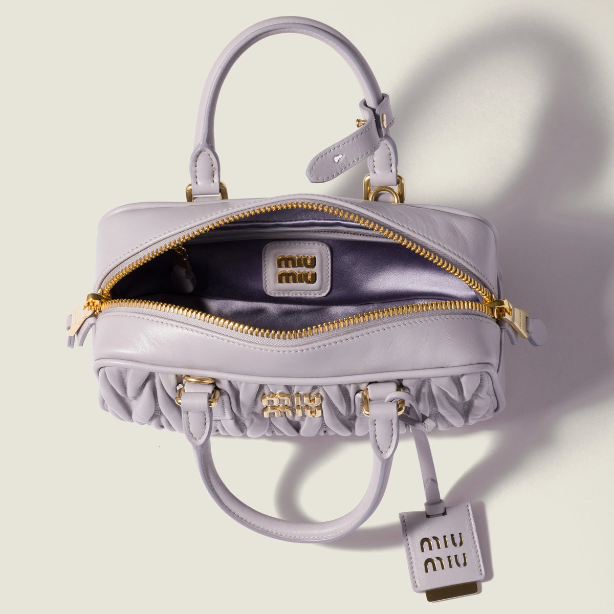 Arcadie matelassé nappa leather bag - Wisteria — view 4