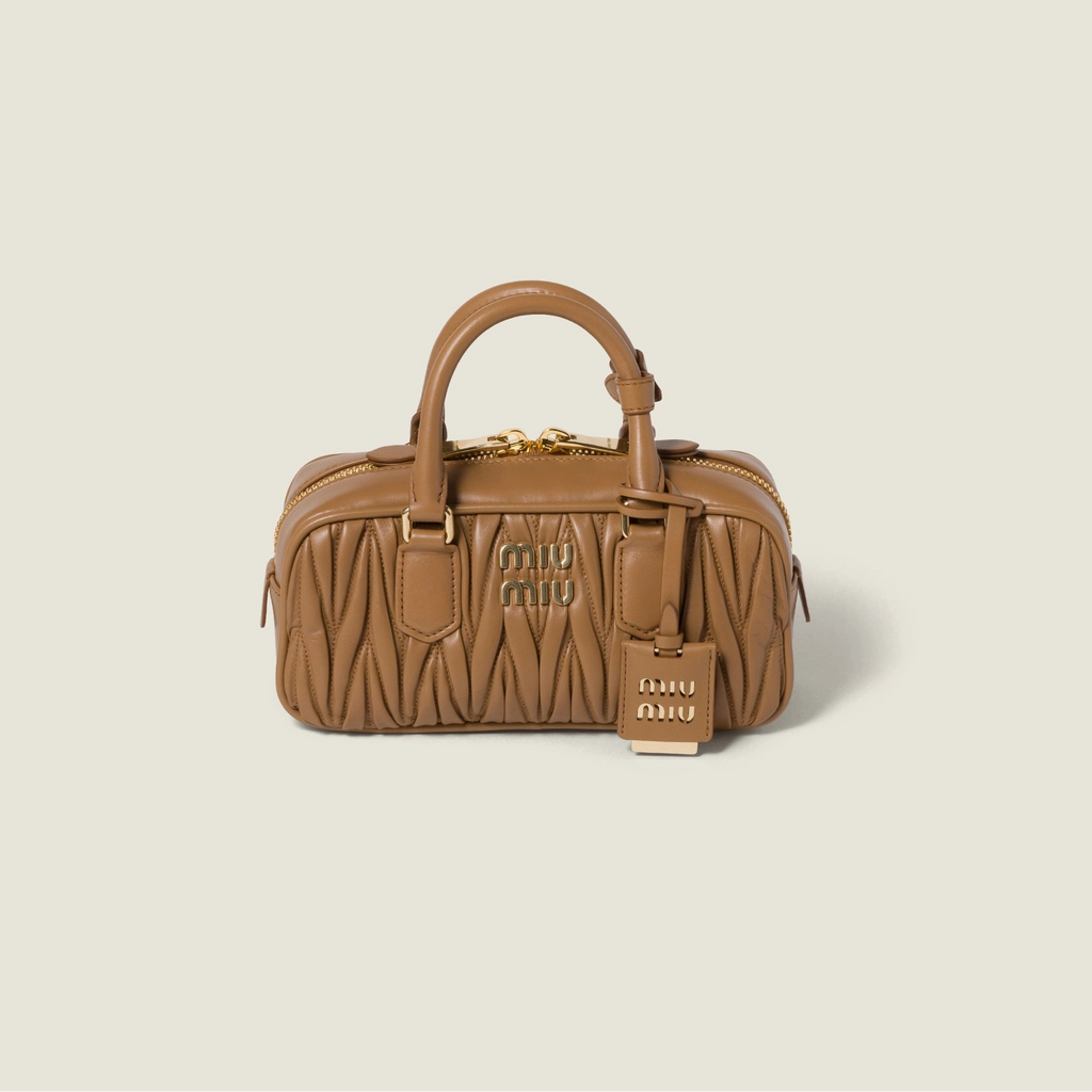 Arcadie matelassé nappa leather bag - Caramel — view 1