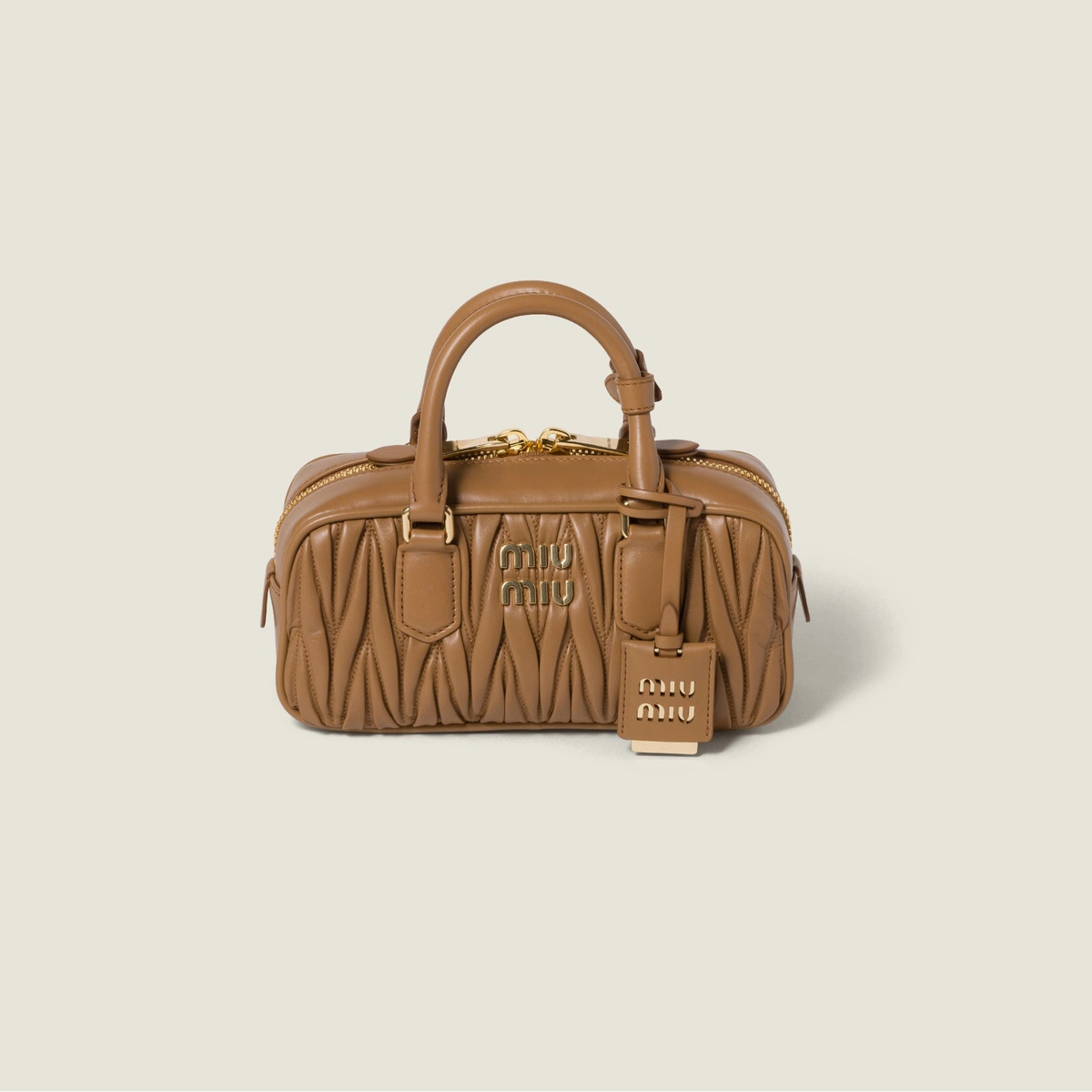 Arcadie matelassé nappa leather bag - Caramel — view 1