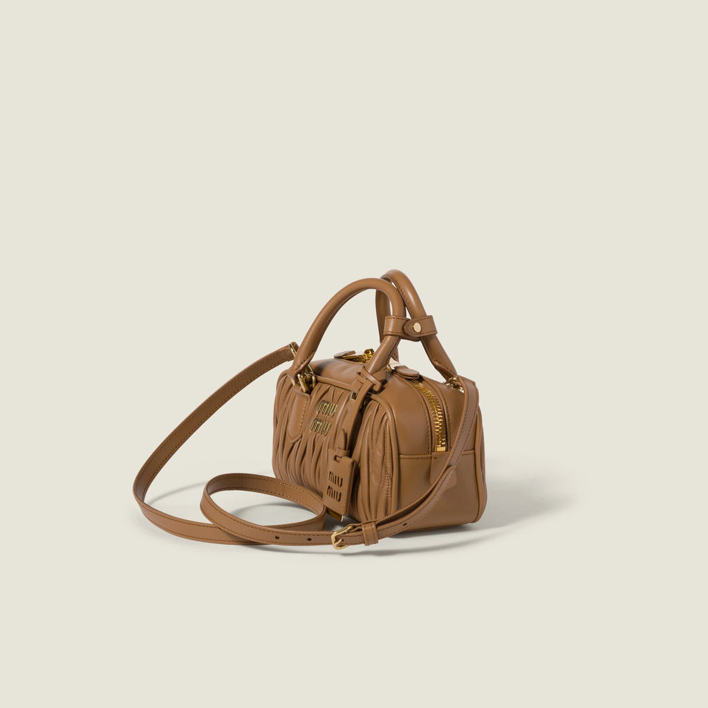 Arcadie matelassé nappa leather bag - Caramel — view 2