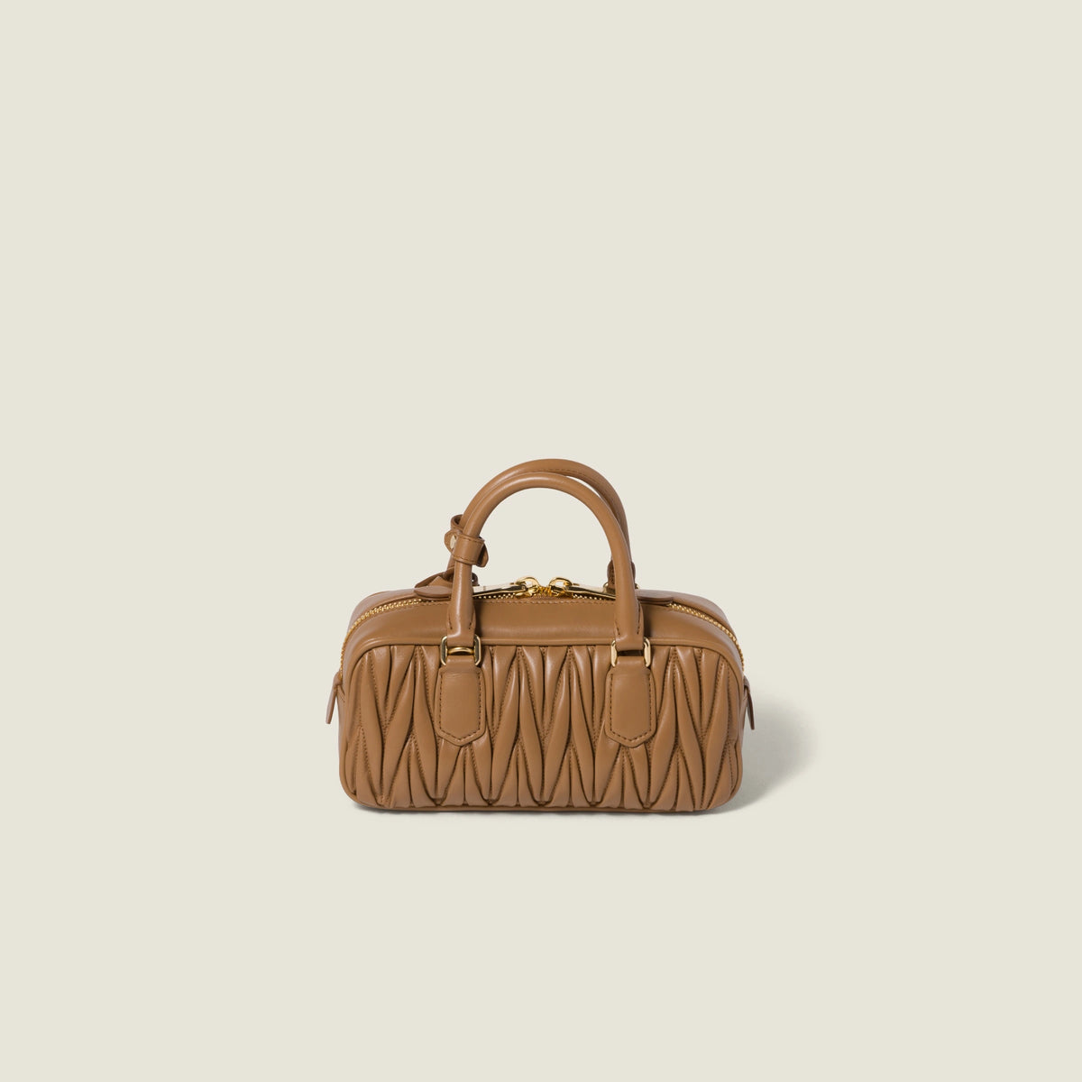 Arcadie matelassé nappa leather bag - Caramel — view 3