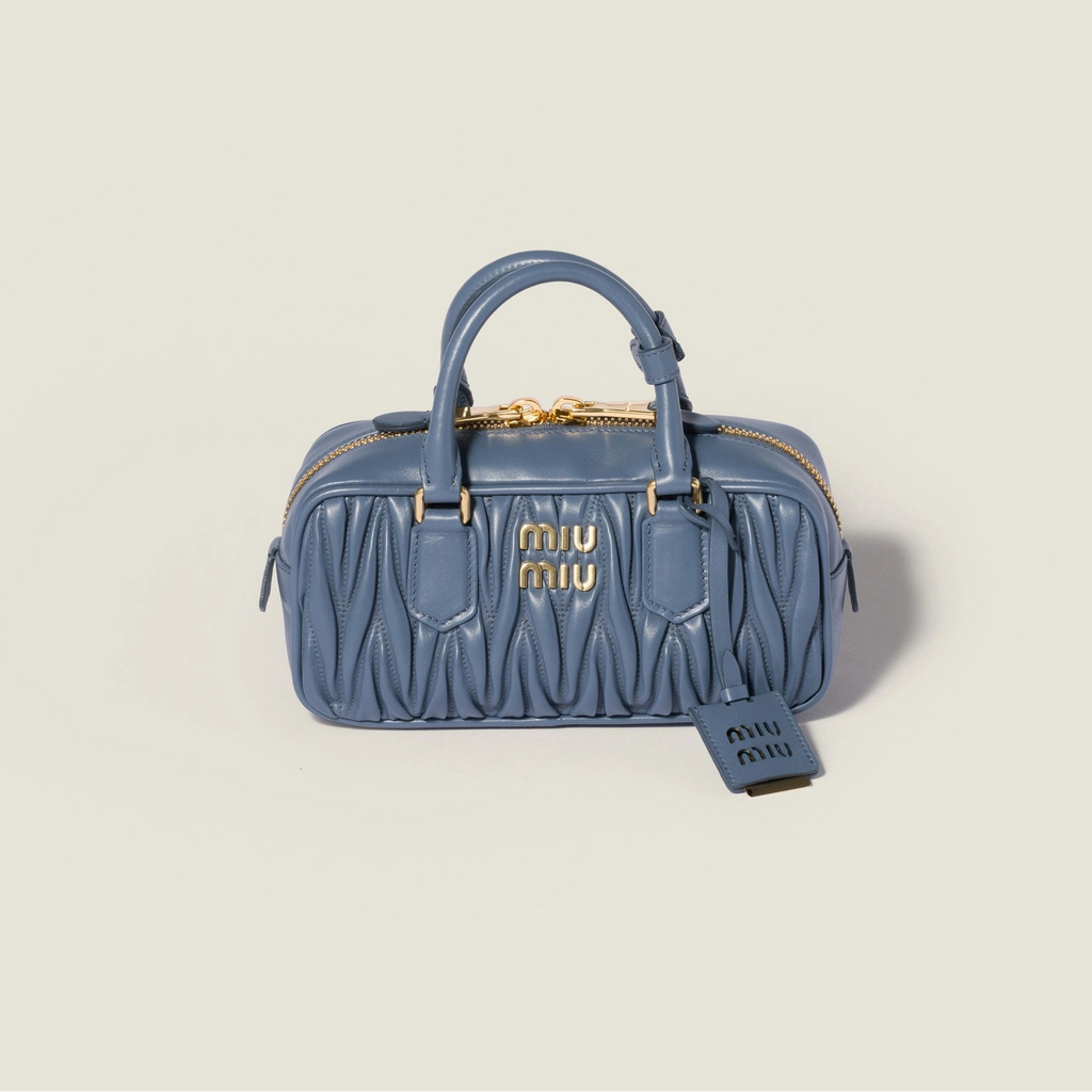 Arcadie matelassé nappa leather bag - Aviation Blue — view 1