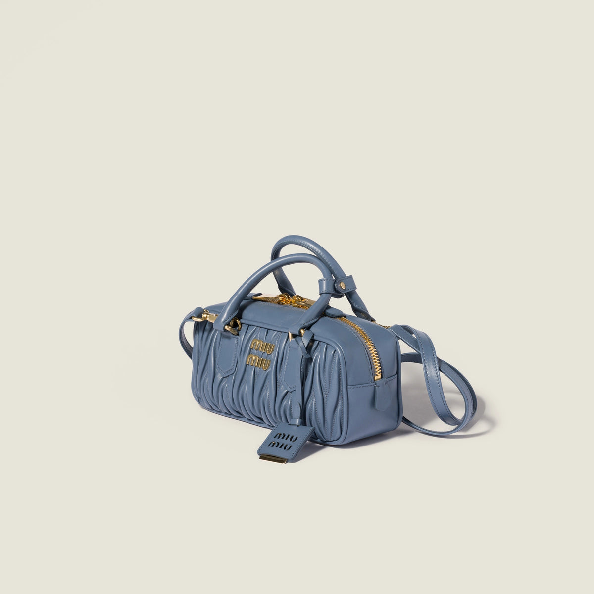 Arcadie matelassé nappa leather bag - Aviation Blue — view 2