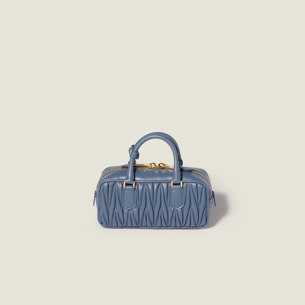 Arcadie matelassé nappa leather bag - Aviation Blue — view 3