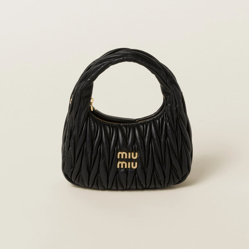 Wander matelassé nappa leather hobo bag - Black — view 1