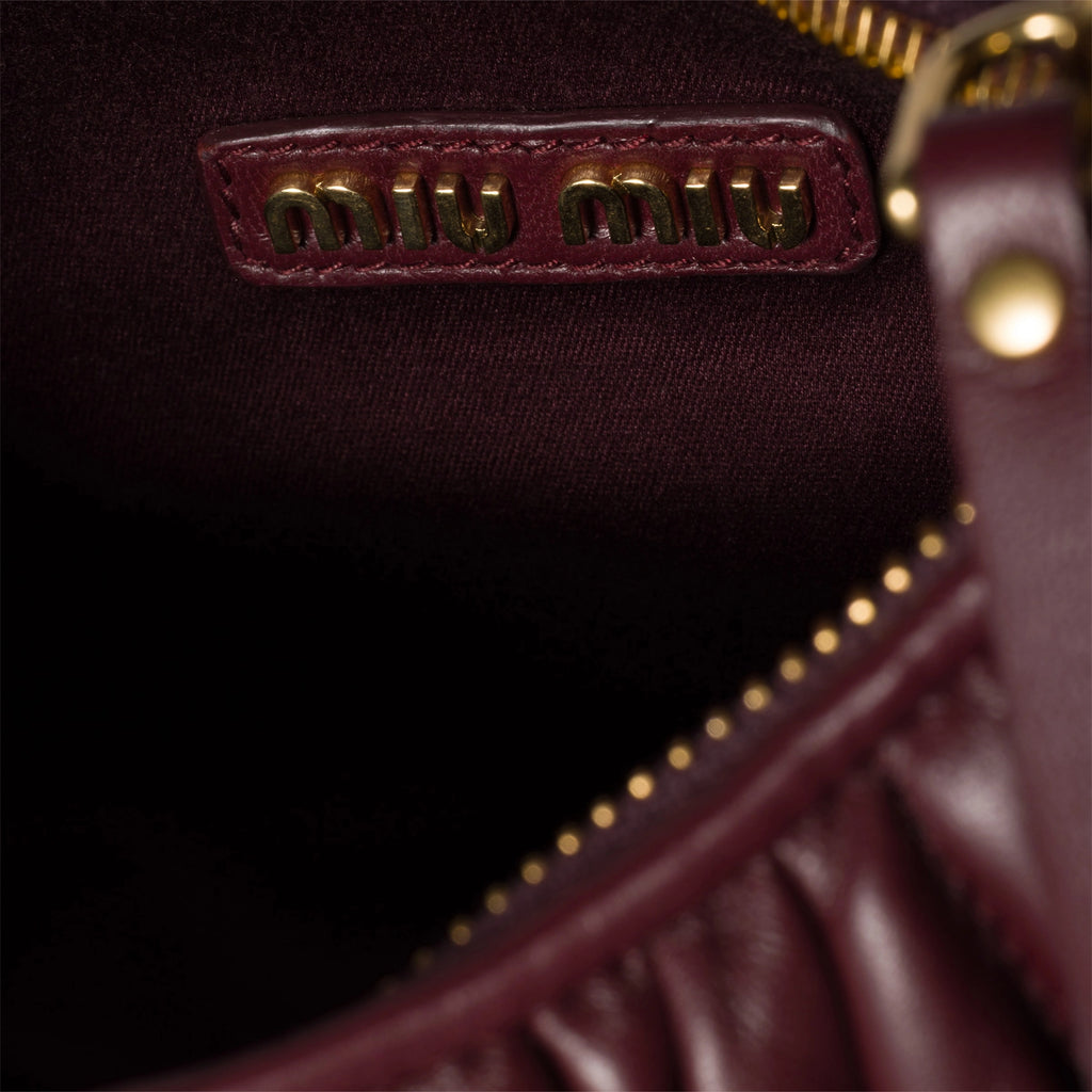 Wander matelassé nappa leather hobo bag - Burgundy — view 4