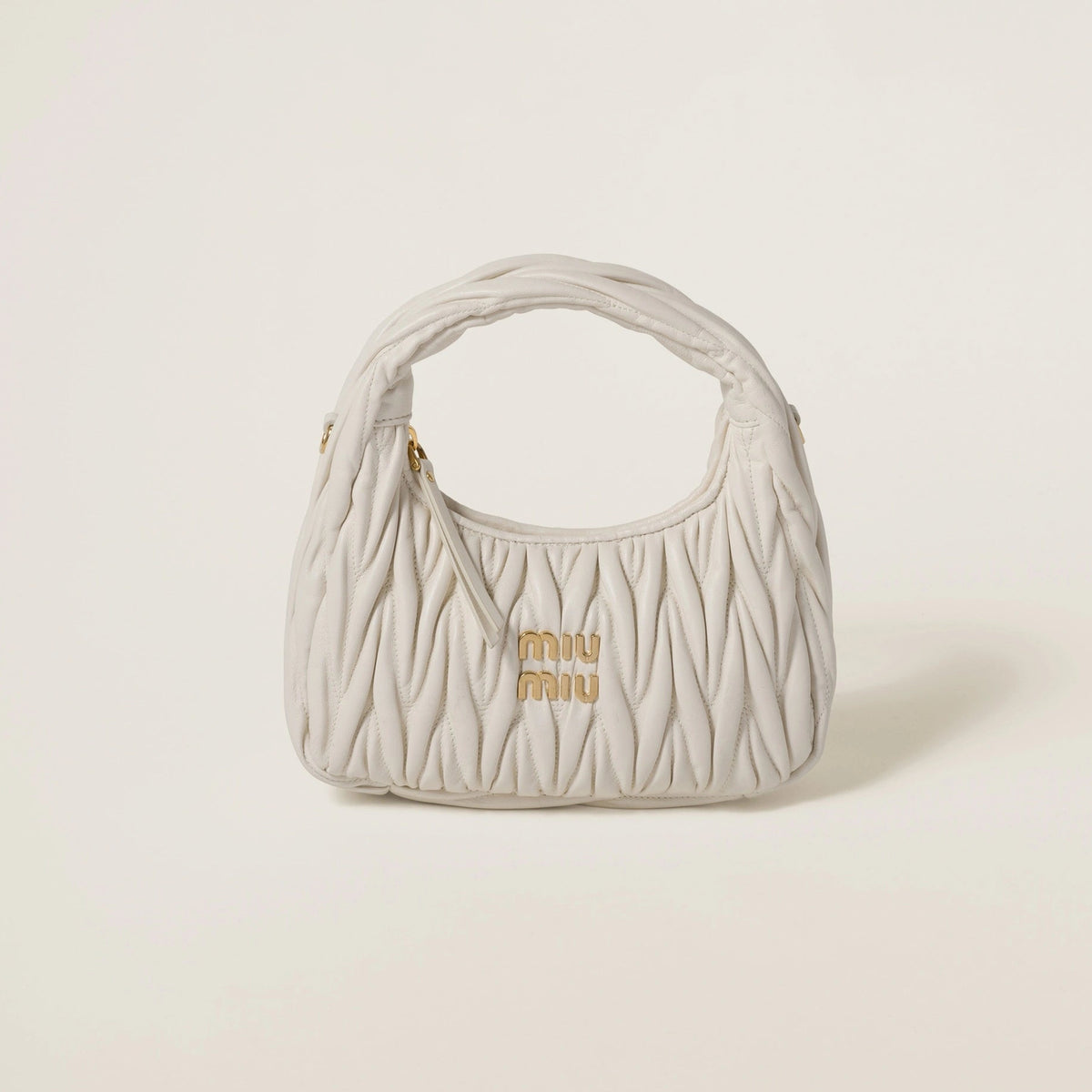 Wander matelassé nappa leather hobo bag - White — view 1