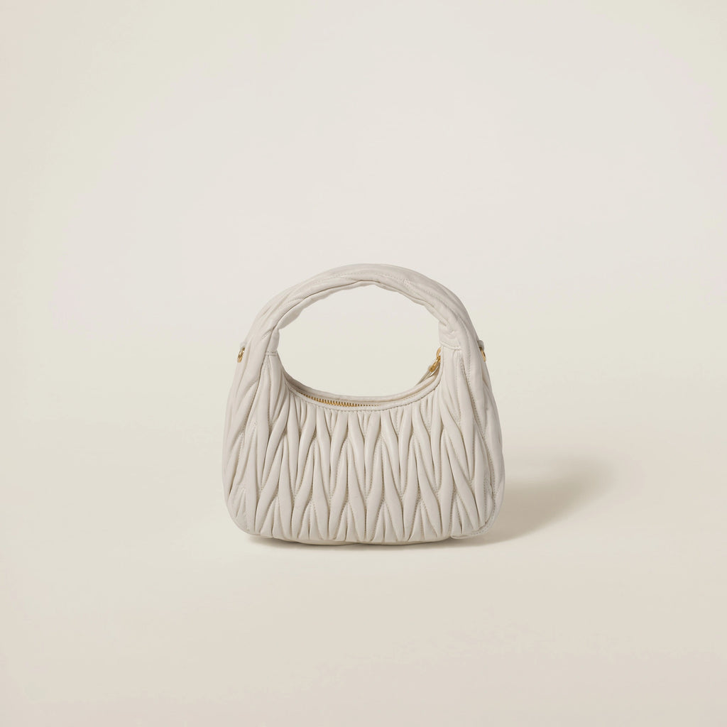 Wander matelassé nappa leather hobo bag - White — view 3