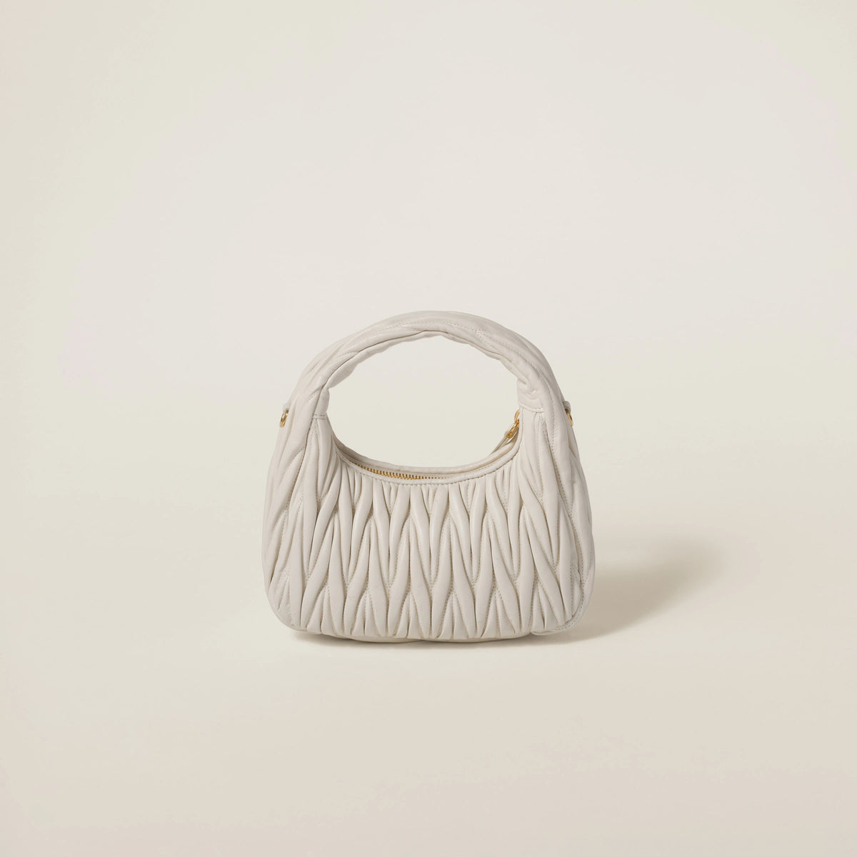 Wander matelassé nappa leather hobo bag - White — view 3