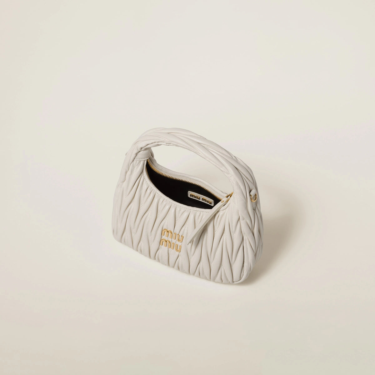 Wander matelassé nappa leather hobo bag - White — view 4