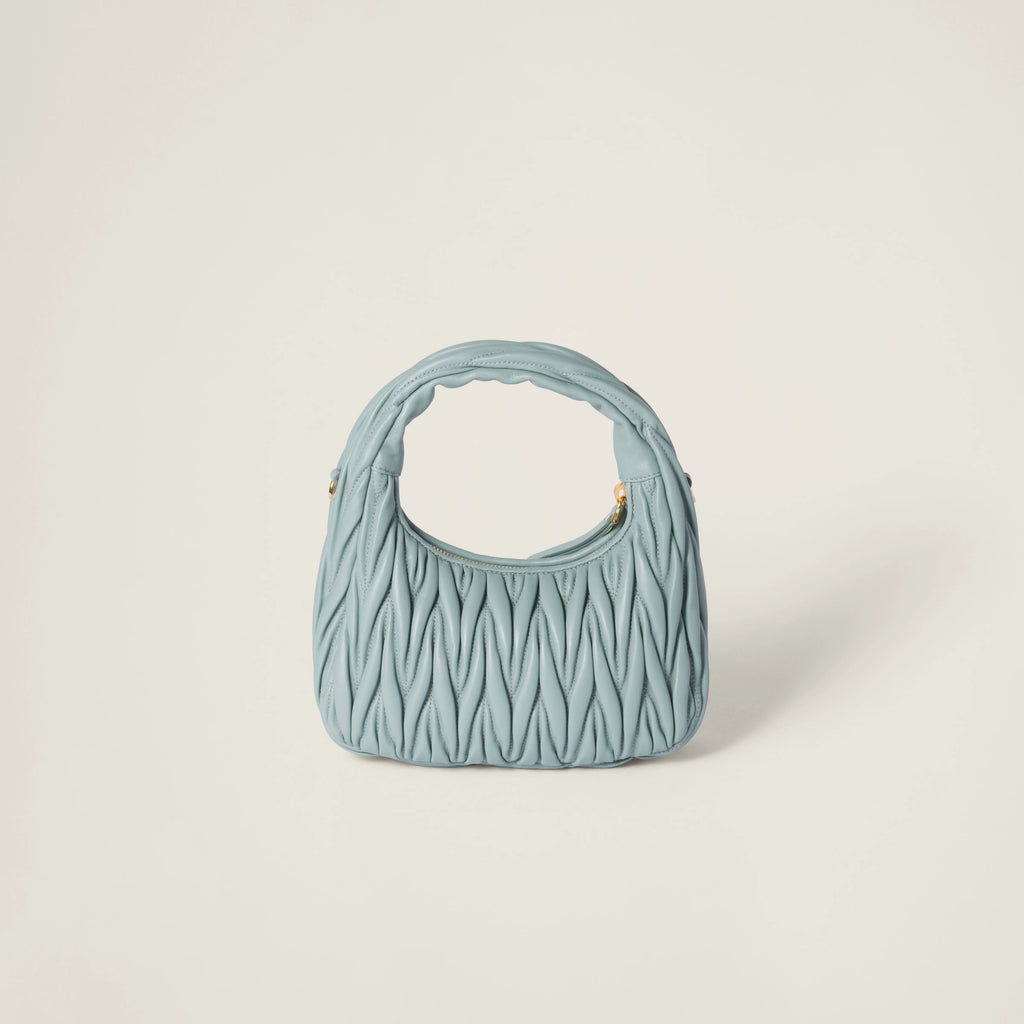 Wander matelassé nappa leather hobo bag - Powder Blue — view 3