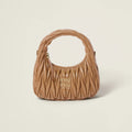 Wander matelassé nappa leather hobo bag - Caramel — view 1