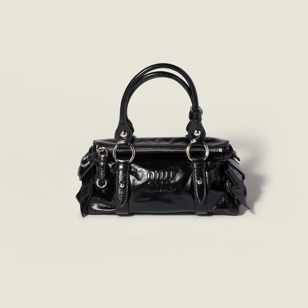 Shiny leather handbag - Black — view 1