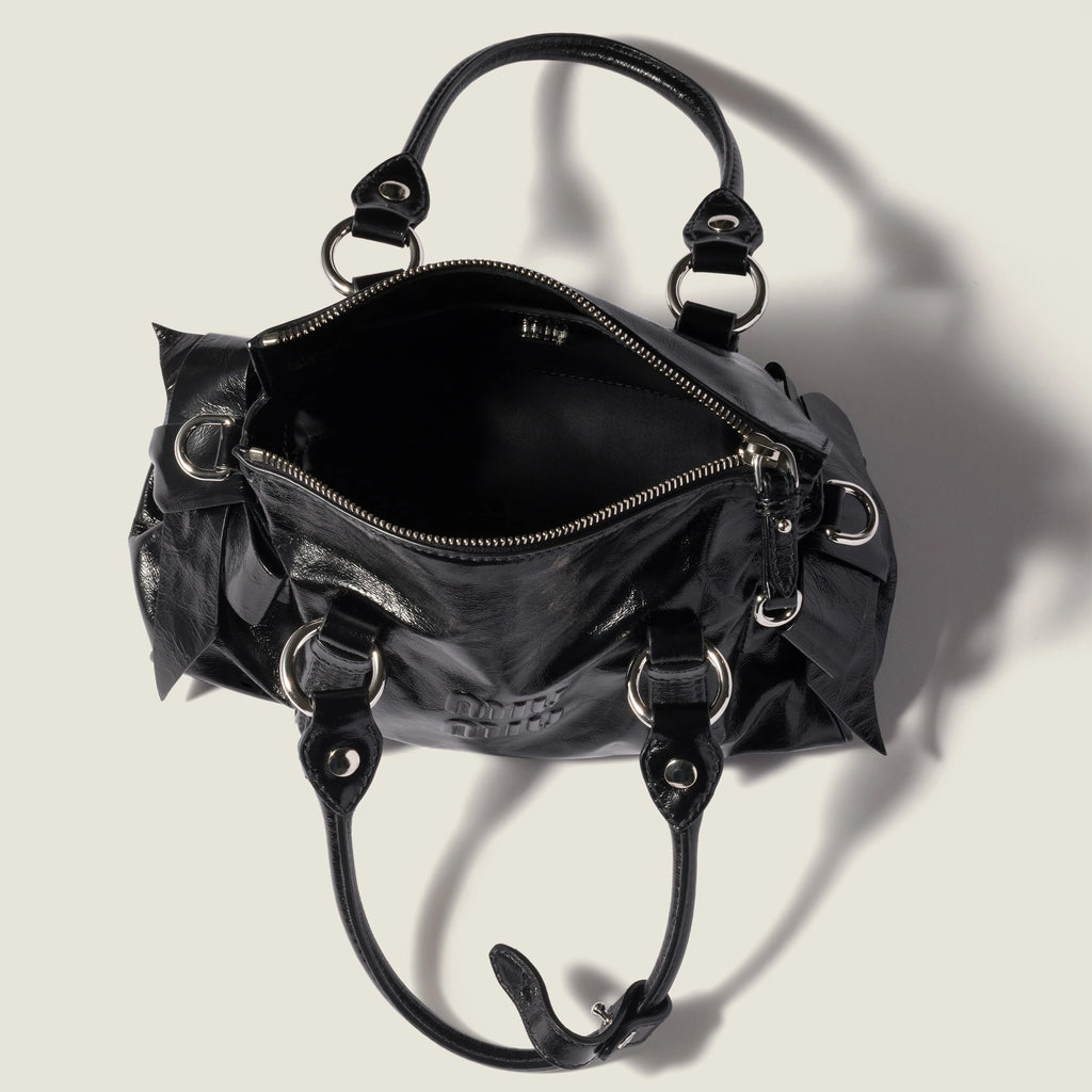 Shiny leather handbag - Black — view 4