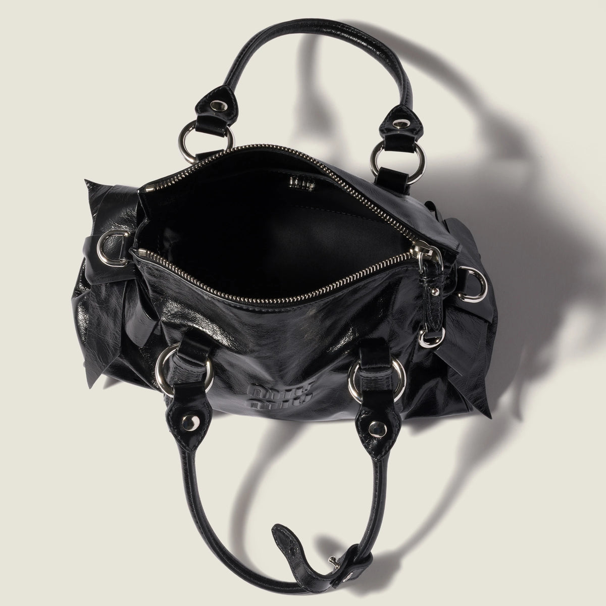 Shiny leather handbag - Black — view 4