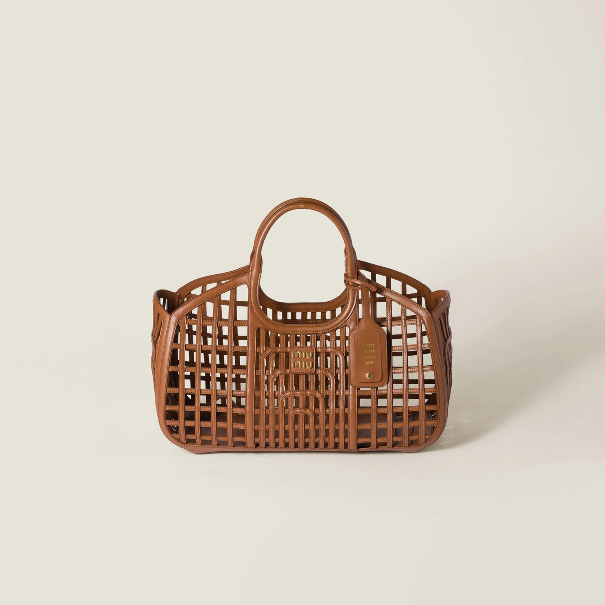 Leather basket - Cognac — view 1