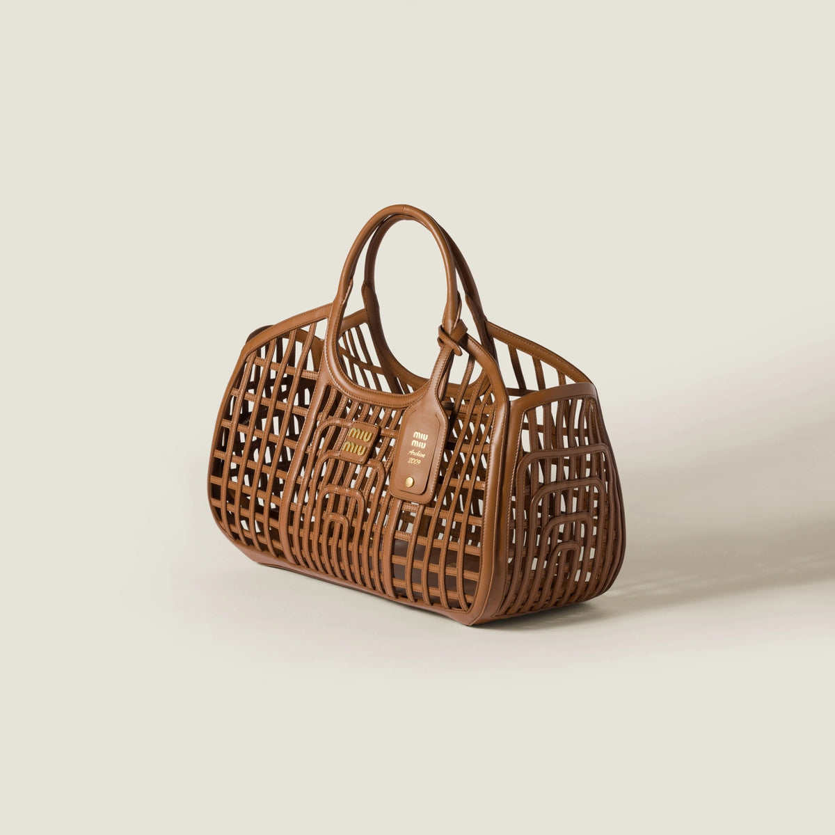 Leather basket - Cognac — view 2