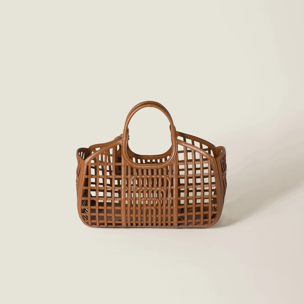 Leather basket - Cognac — view 3