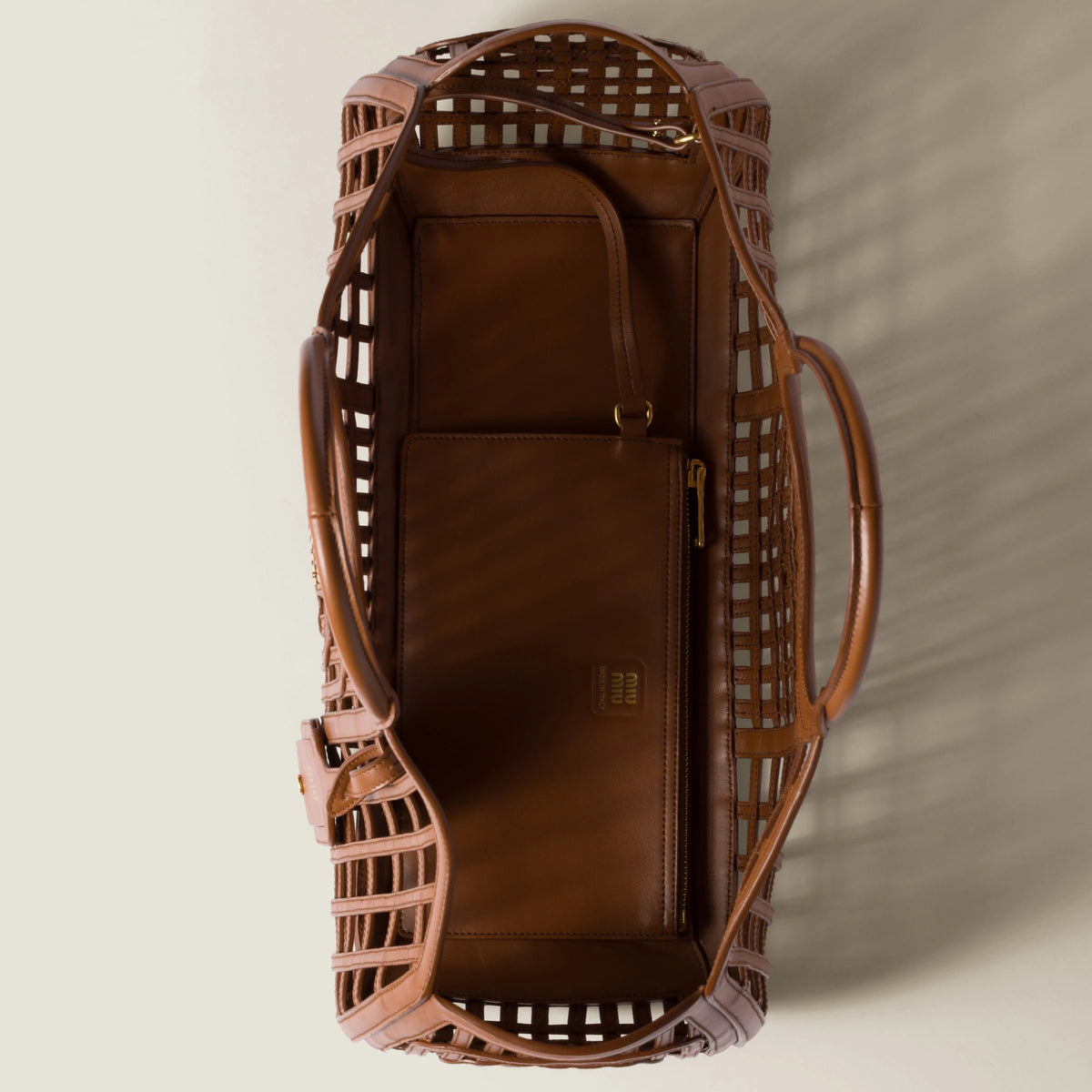 Leather basket - Cognac — view 4
